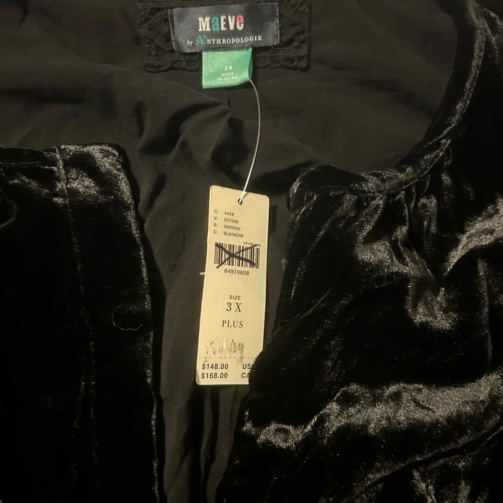 Anthropologie Midnight Velvet Dress - New!! - Picture 3 of 3